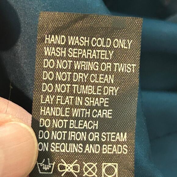 Vivienne Tam Blue silk and sequins spaghetti strap evening slip dress size 2 - Picture 8 of 8